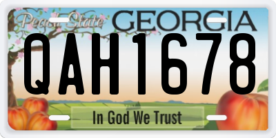 GA license plate QAH1678
