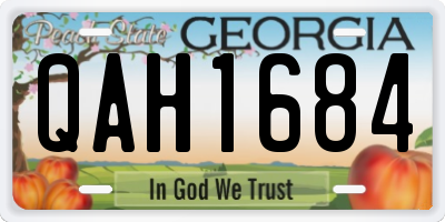 GA license plate QAH1684