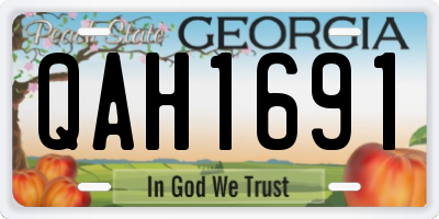 GA license plate QAH1691
