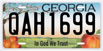 GA license plate QAH1699
