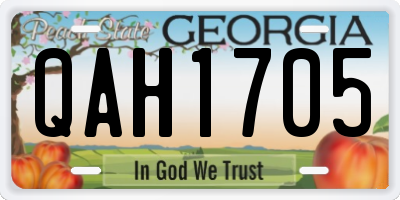 GA license plate QAH1705
