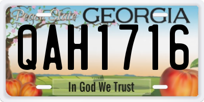 GA license plate QAH1716