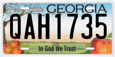 GA license plate QAH1735