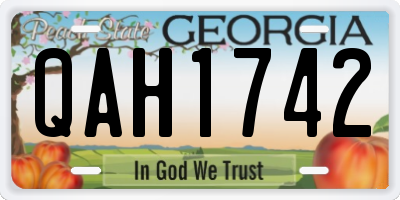 GA license plate QAH1742