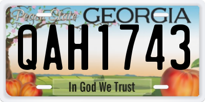 GA license plate QAH1743
