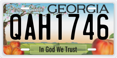 GA license plate QAH1746