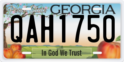 GA license plate QAH1750