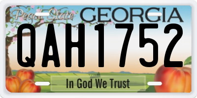 GA license plate QAH1752