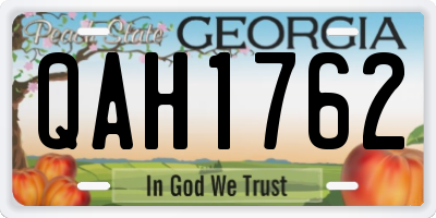 GA license plate QAH1762