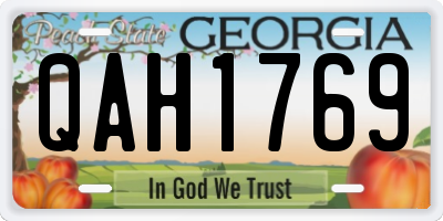 GA license plate QAH1769
