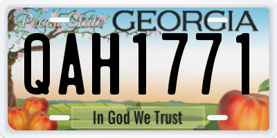 GA license plate QAH1771