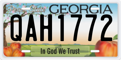 GA license plate QAH1772