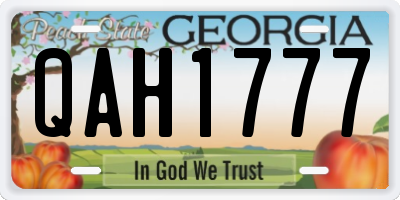 GA license plate QAH1777