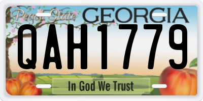 GA license plate QAH1779