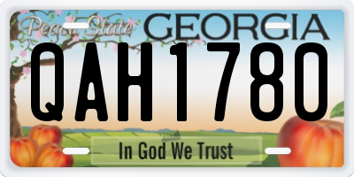 GA license plate QAH1780