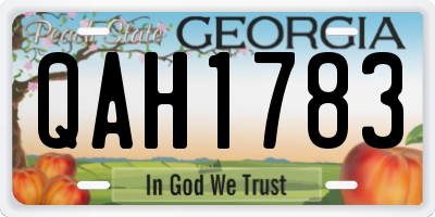 GA license plate QAH1783