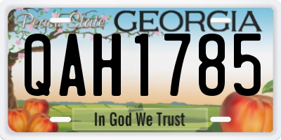 GA license plate QAH1785