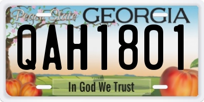 GA license plate QAH1801