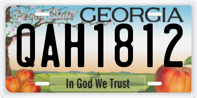 GA license plate QAH1812