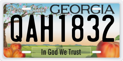 GA license plate QAH1832