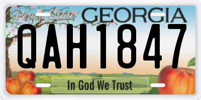 GA license plate QAH1847
