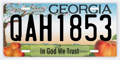 GA license plate QAH1853