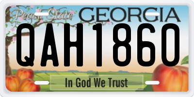 GA license plate QAH1860