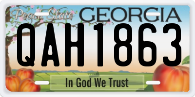 GA license plate QAH1863