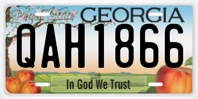GA license plate QAH1866