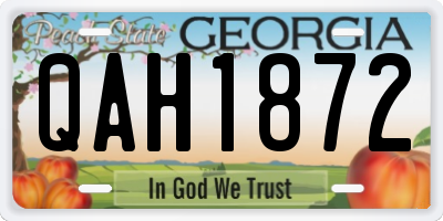 GA license plate QAH1872