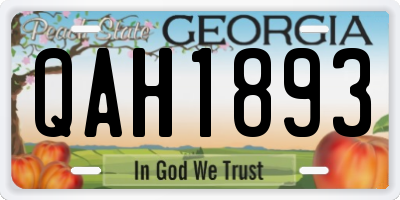 GA license plate QAH1893