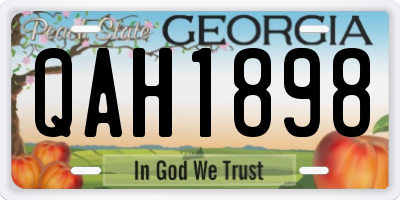 GA license plate QAH1898