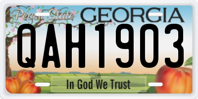 GA license plate QAH1903