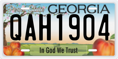 GA license plate QAH1904