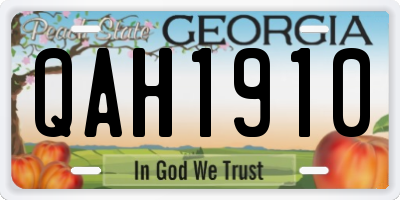 GA license plate QAH1910