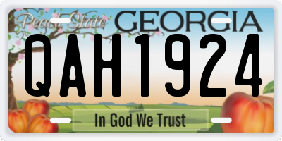 GA license plate QAH1924