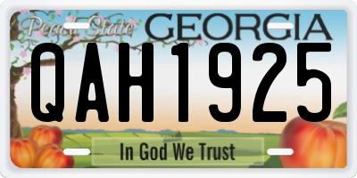 GA license plate QAH1925