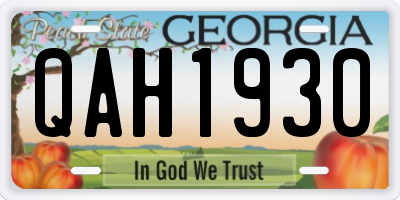 GA license plate QAH1930