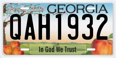 GA license plate QAH1932