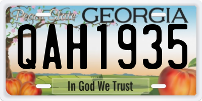 GA license plate QAH1935