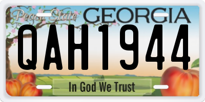 GA license plate QAH1944