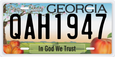 GA license plate QAH1947