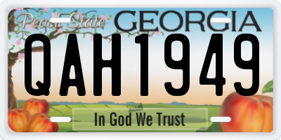 GA license plate QAH1949