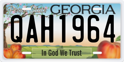 GA license plate QAH1964