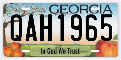 GA license plate QAH1965