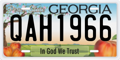 GA license plate QAH1966