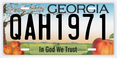 GA license plate QAH1971