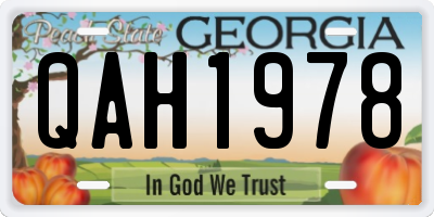 GA license plate QAH1978