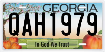GA license plate QAH1979