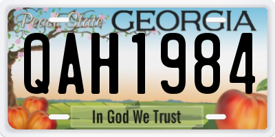 GA license plate QAH1984